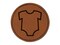 Baby Outfit Outline Round Iron-On Engraved Faux Leather Patch Applique - 2.5"